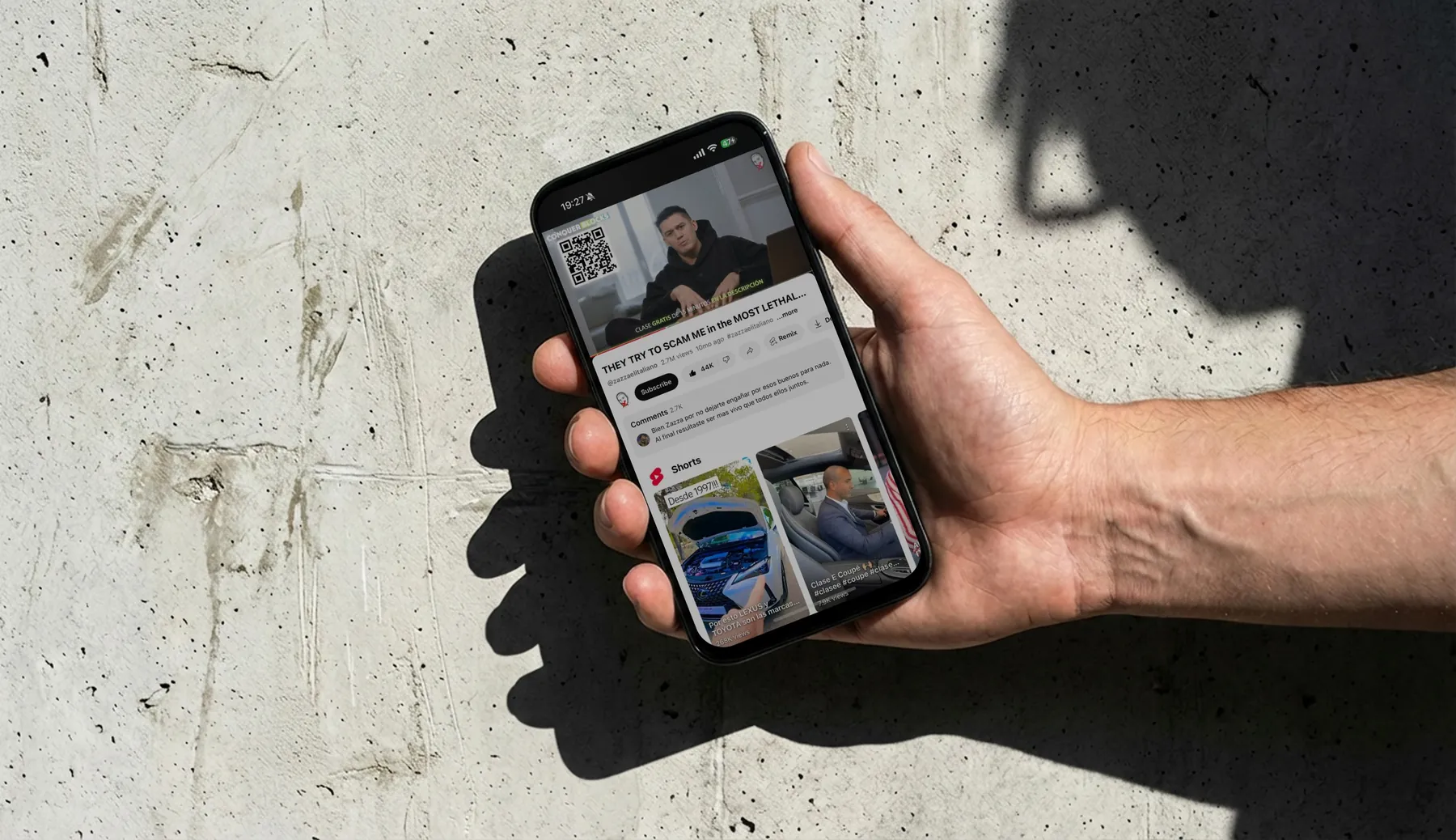 A YouTube sponsored integration produced by ICONX, played on a phone